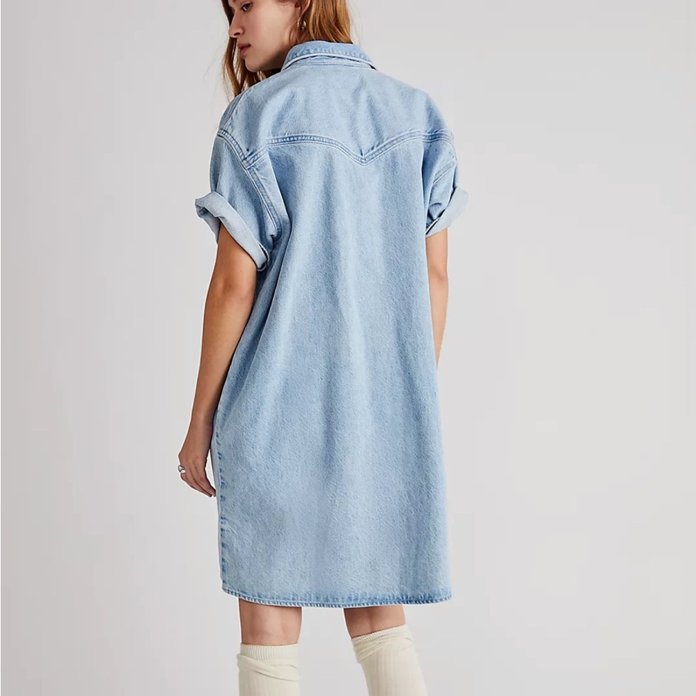Levi's Light Blue Denim Shirt Dress - Picture 2 of 7